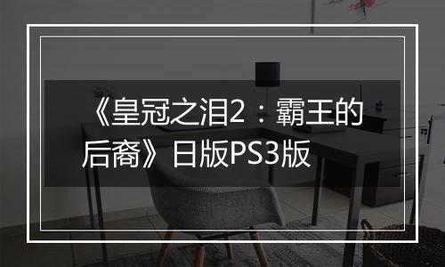 《皇冠之泪2：霸王的后裔》日版PS3版