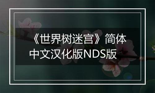《世界树迷宫》简体中文汉化版NDS版