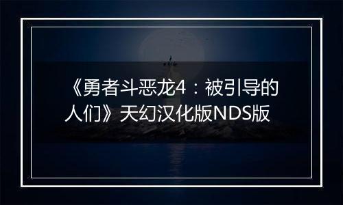 《勇者斗恶龙4：被引导的人们》天幻汉化版NDS版