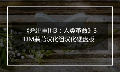 《杀出重围3：人类革命》3DM蒹葭汉化组汉化硬盘版