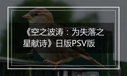 《空之波涛：为失落之星献诗》日版PSV版