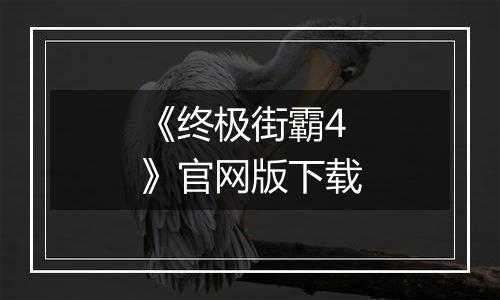 《终极街霸4》官网版下载