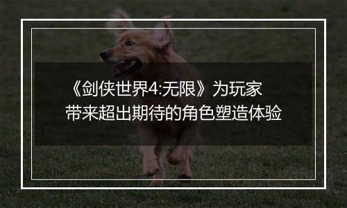 《剑侠世界4:无限》为玩家带来超出期待的角色塑造体验