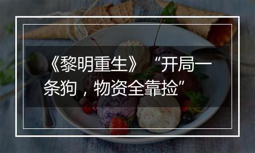 《黎明重生》“开局一条狗，物资全靠捡”
