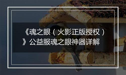 《魂之眼（火影正版授权）》公益服魂之眼神器详解