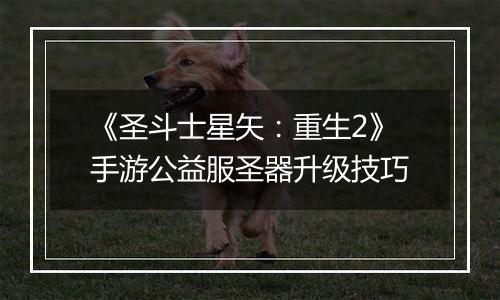 《圣斗士星矢：重生2》手游公益服圣器升级技巧