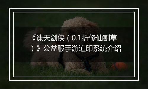 《诛天剑侠（0.1折修仙割草）》公益服手游道印系统介绍