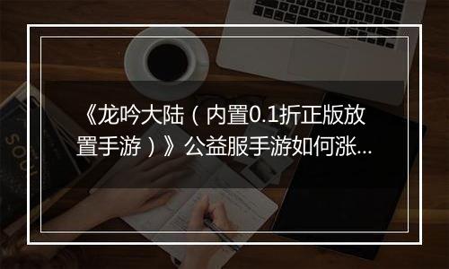 《龙吟大陆（内置0.1折正版放置手游）》公益服手游如何涨战力