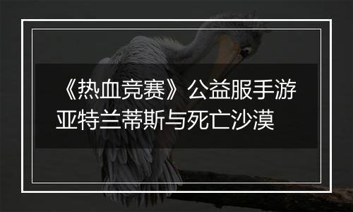 《热血竞赛》公益服手游亚特兰蒂斯与死亡沙漠