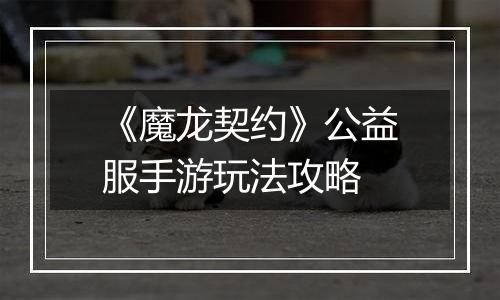 《魔龙契约》公益服手游玩法攻略