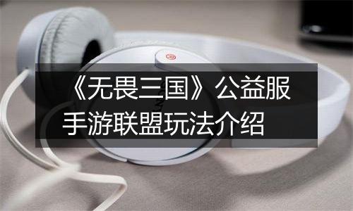 《无畏三国》公益服手游联盟玩法介绍
