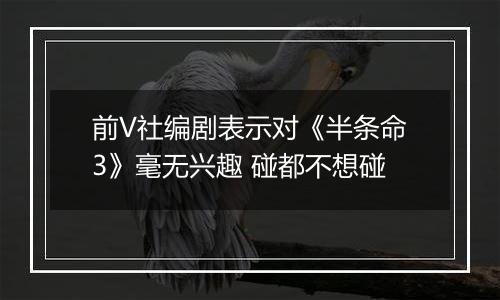 前V社编剧表示对《半条命3》毫无兴趣 碰都不想碰