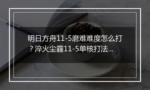 明日方舟11-5磨难难度怎么打？淬火尘霾11-5单核打法攻略