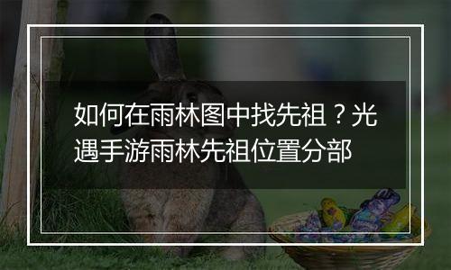 如何在雨林图中找先祖？光遇手游雨林先祖位置分部