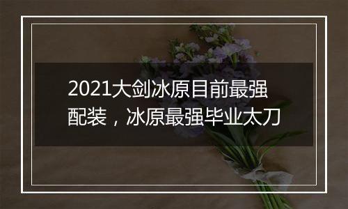 2021大剑冰原目前最强配装，冰原最强毕业太刀