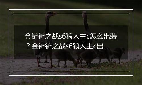 金铲铲之战s6狼人主c怎么出装？金铲铲之战s6狼人主c出装攻略