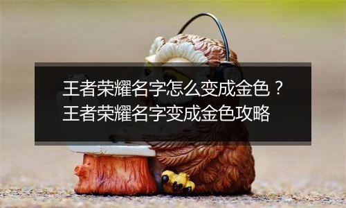 王者荣耀名字怎么变成金色？王者荣耀名字变成金色攻略