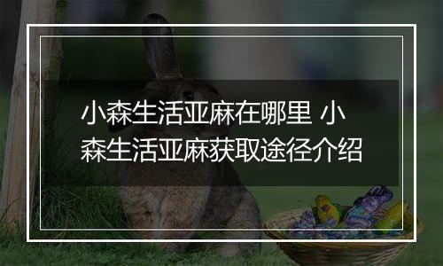 小森生活亚麻在哪里 小森生活亚麻获取途径介绍