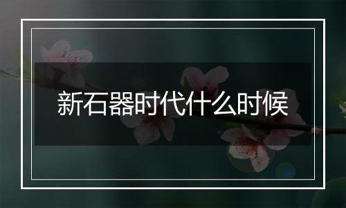 新石器时代什么时候