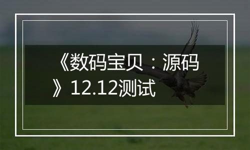 《数码宝贝：源码》12.12测试