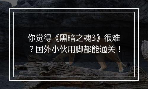 你觉得《黑暗之魂3》很难？国外小伙用脚都能通关！