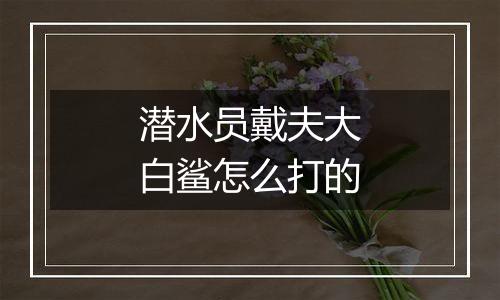 潜水员戴夫大白鲨怎么打的