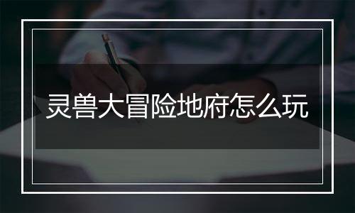 灵兽大冒险地府怎么玩