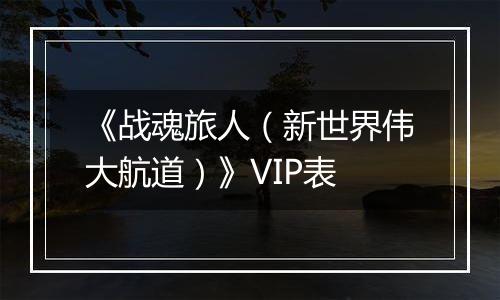 《战魂旅人（新世界伟大航道）》VIP表