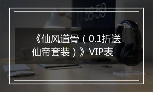 《仙风道骨（0.1折送仙帝套装）》VIP表
