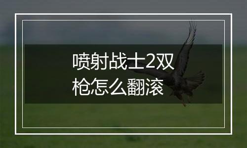 喷射战士2双枪怎么翻滚