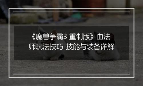 《魔兽争霸3 重制版》血法师玩法技巧-技能与装备详解