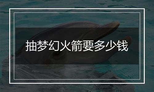 抽梦幻火箭要多少钱