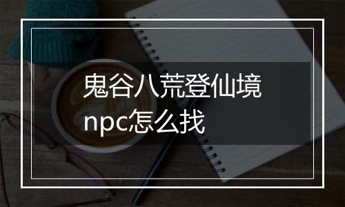 鬼谷八荒登仙境npc怎么找