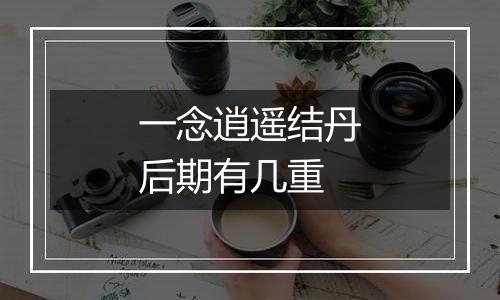 一念逍遥结丹后期有几重