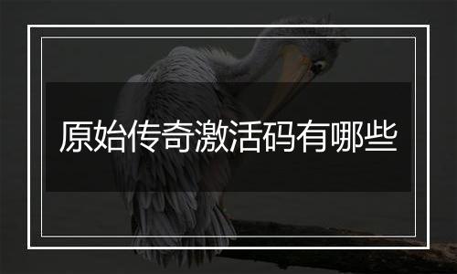 原始传奇激活码有哪些