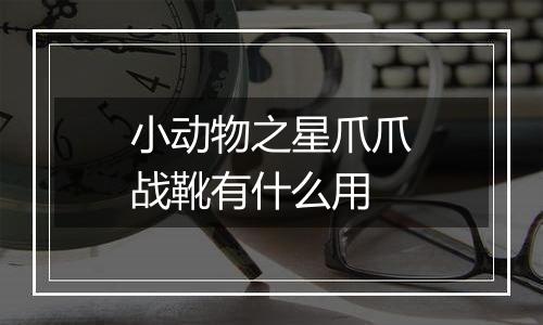 小动物之星爪爪战靴有什么用