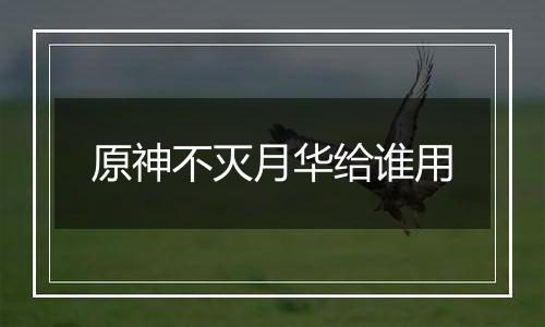 原神不灭月华给谁用