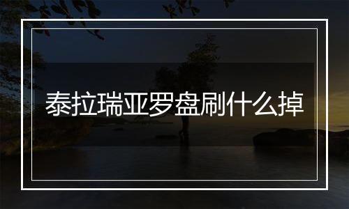 泰拉瑞亚罗盘刷什么掉