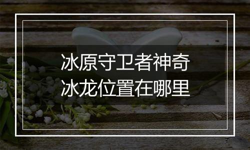 冰原守卫者神奇冰龙位置在哪里