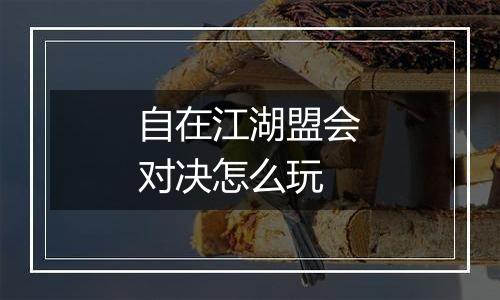 自在江湖盟会对决怎么玩