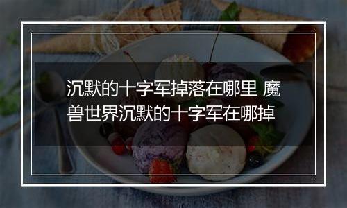 沉默的十字军掉落在哪里 魔兽世界沉默的十字军在哪掉