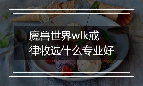 魔兽世界wlk戒律牧选什么专业好