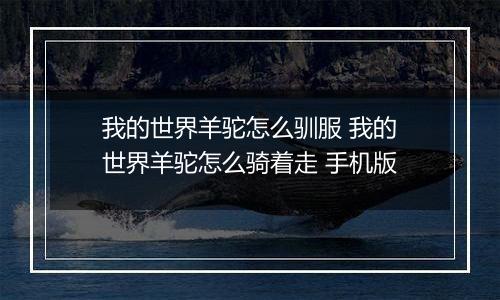 我的世界羊驼怎么驯服 我的世界羊驼怎么骑着走 手机版