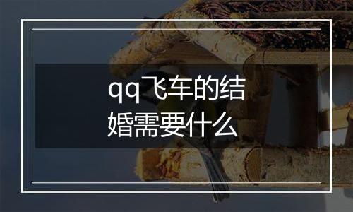 qq飞车的结婚需要什么
