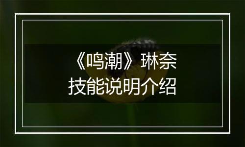 《鸣潮》琳奈技能说明介绍
