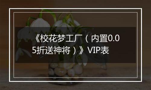 《校花梦工厂（内置0.05折送神将）》VIP表