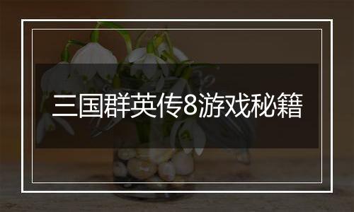 三国群英传8游戏秘籍