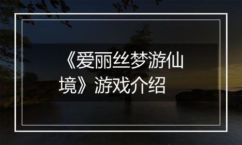 《爱丽丝梦游仙境》游戏介绍