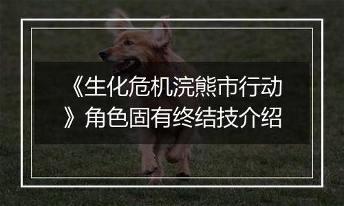 《生化危机浣熊市行动》角色固有终结技介绍