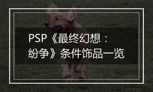 PSP《最终幻想：纷争》条件饰品一览